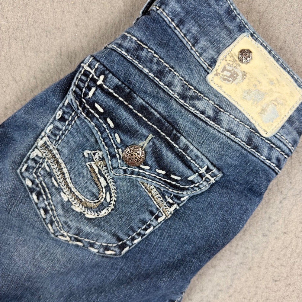 Silver Jeans Co. Capris Womens 26 Suki Mid Rise Blue Heavy Stitch